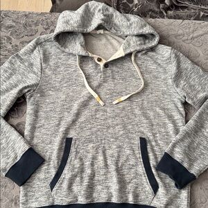 Retreat Los Angeles men’s heather gray hem/cuff gray/navy kangaroo pocket Sz xl